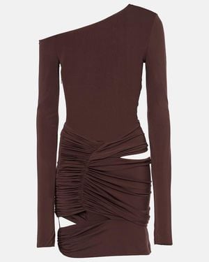 Nensi Dojaka Asymmetric Cutout Minidress - Purple