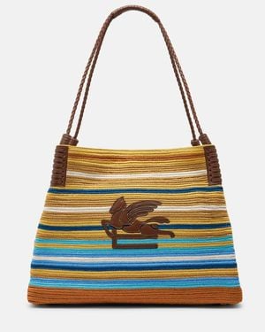 Etro Libra Medium Striped Tote Bag - Yellow
