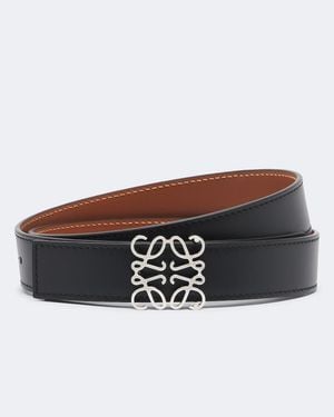 Loewe Anagram Reversible Leather Belt - Black