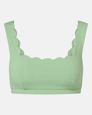 Marysia Swim Palm Springs Scalloped Bikini Top - Green