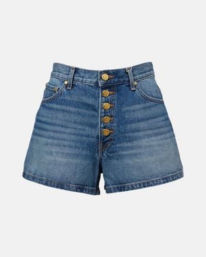 Ulla Johnson Greta High-Rise Denim Shorts - Blue