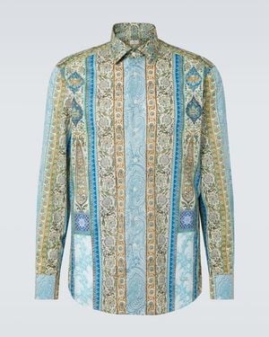 Etro Roma Printed Cotton Shirt - Blue