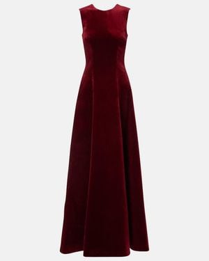 Emilia Wickstead Nodin Cotton Velvet Gown - Red