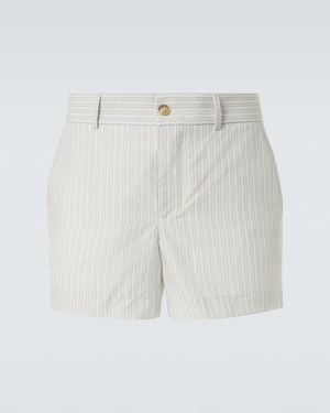 King & Tuckfield '70S Striped Shorts - White