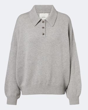 Lisa Yang Etta Cashmere Polo Sweater - Gray