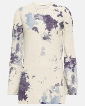 Chloé Chloe Tie-dye Cashmere Minidress - Natural