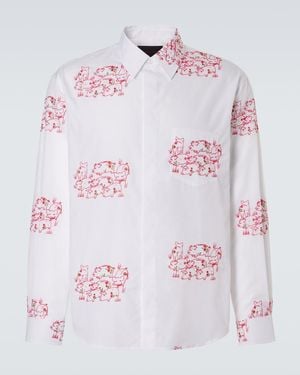 Simone Rocha Embroidered Cotton Poplin Shirt - Pink