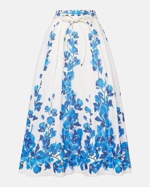 Rebecca Vallance Orchid Blues Floral Midi Skirt