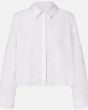 Velvet Jocelyn Beaded Cotton Poplin Shirt - White