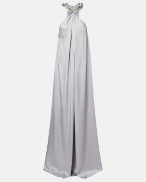 Stella McCartney Embellished Satin Gown - White