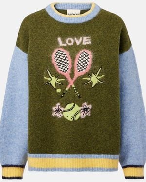 ALÉMAIS Anouk Wool, Alpaca, And Mohair-Blend Jumper - Green