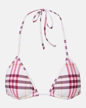 Burberry Check Bikini Top - Red