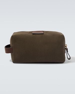 Giorgio Armani Kosmetiketui Aus Canvas Mit Leder - Grün