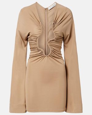 Christopher Esber Salacia Ruched Minidress - Natural