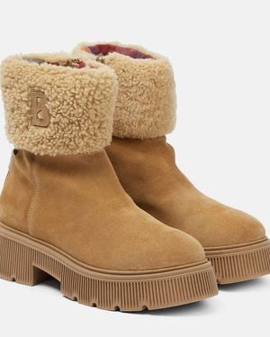 Bogner Ankle Boots Turin Aus Veloursleder Mit Shearling - Braun