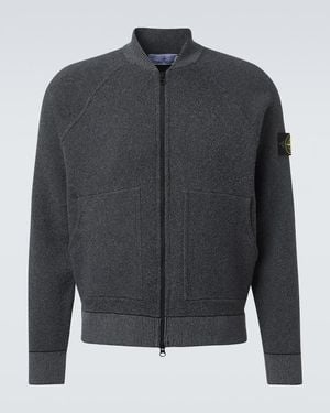 Stone Island Cotton-Blend Cardigan - Gray