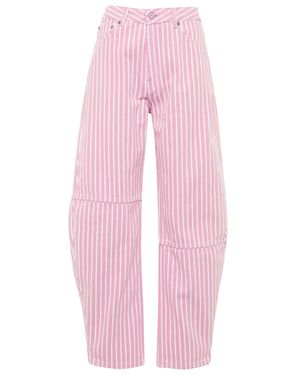 Ganni Jeans Stary de tiro alto a rayas - Rosa