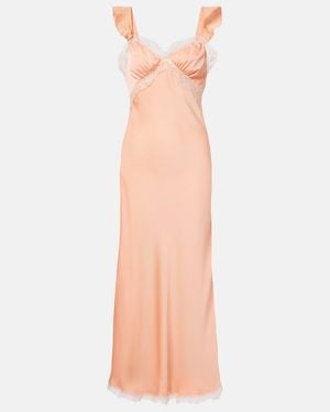Faithfull the Brand Sella Lace-Trimmed Satin Maxi Dress - Pink