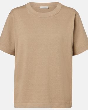 The Row Orlan Cotton And Silk-Blend T-Shirt - Natural