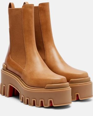 Christian Louboutin Marchacroche Leather Chelsea Boots - Brown