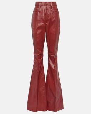 Rick Owens Bolan High-Rise Coated Denim Jeans - Red