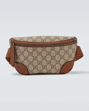 Gucci Gg Canvas Small Leather-Embellished Belt Bag - Natural