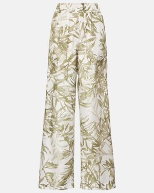Brunello Cucinelli Silk Wide-Leg Pants - White