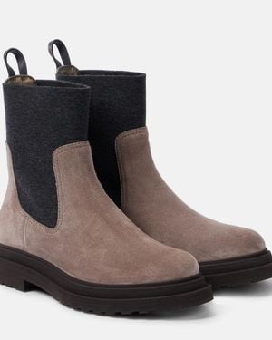 Brunello Cucinelli Suede Ankle Boots - Brown