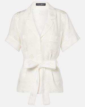 Dolce & Gabbana Dg Silk Pyjama Shirt - White