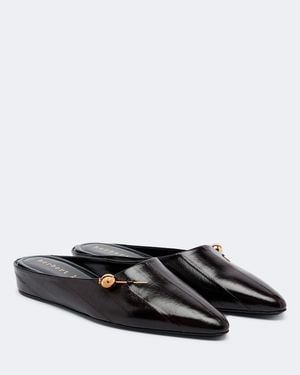 Herbert Levine Sleep On It Leather Mules - Black