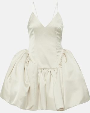 Danielle Frankel Bridal Estelle Satin Twill Minidress - Natural