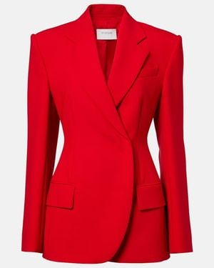 Sportmax Double-Breasted Peplum Blazer - Red