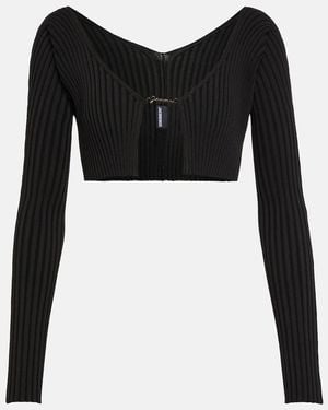 Jacquemus Cardigan La Maille Pralu Aus Rippstrick - Schwarz