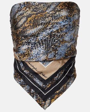 Christopher Esber Snake-Print Silk Scarf - Grey