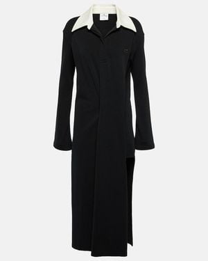 Courreges Twist Cotton-Blend Pique Polo Dress - Black