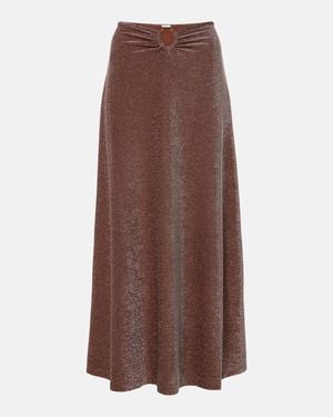 Johanna Ortiz Ring-Detail Embellished Maxi Skirt - Brown
