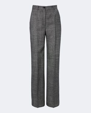 Dolce & Gabbana Pantalon Droit En Laine Vierge - Gris