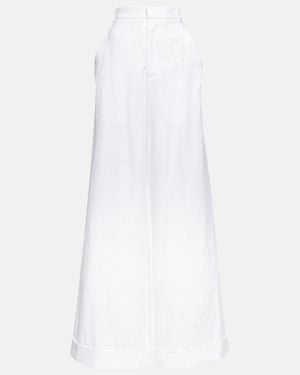 Ann Demeulemeester Dorothee Wide-Leg Cotton Canvas Trousers - White