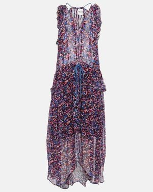 Isabel Marant Fadelo Printed Chiffon Maxi Dress - Purple