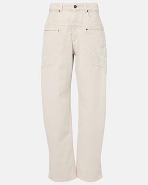 Isabel Marant Beryl High-Rise Wide-Leg Jeans - Natural