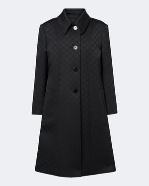 Gucci Gg Jacquard Coat - Black