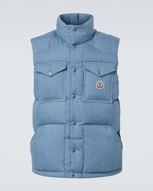 Moncler Ervional Denim Down Vest - Blue
