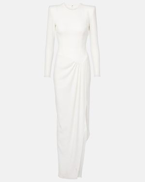 Alex Perry Asymmetric Draped Crepe Gown - White