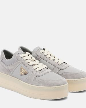 Prada Downtown Re-Nylon Platform Trainers - White