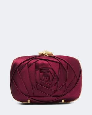 Roger Vivier Rose Vivier Satin Clutch - Red