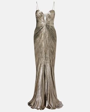 Maria Lucia Hohan Robe Dakota Aus Lame-Chiffon - Natur