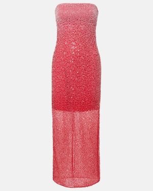 rotate beaded dress A-Line V-Neck Floor-Length Tulle Prom Dress With Beading TP0081 – Tirdress main image 0