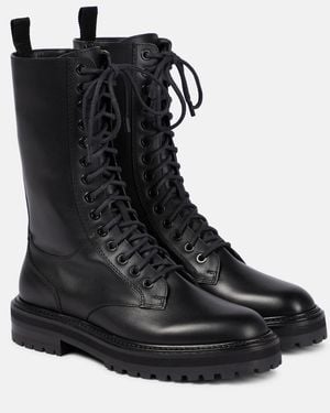 Jimmy Choo Cora Leather Combat Boots - Black