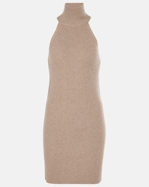 Lisa Yang Carmen Ribbed-Knit Cashmere Minidress - Natural