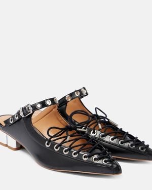 Ganni Eco Leather Heeled Mules - Black